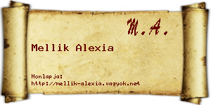 Mellik Alexia névjegykártya